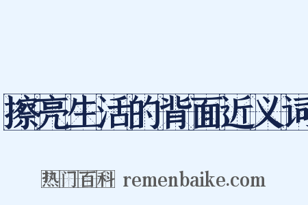 擦亮生活的背面近义词是什么意思的图片